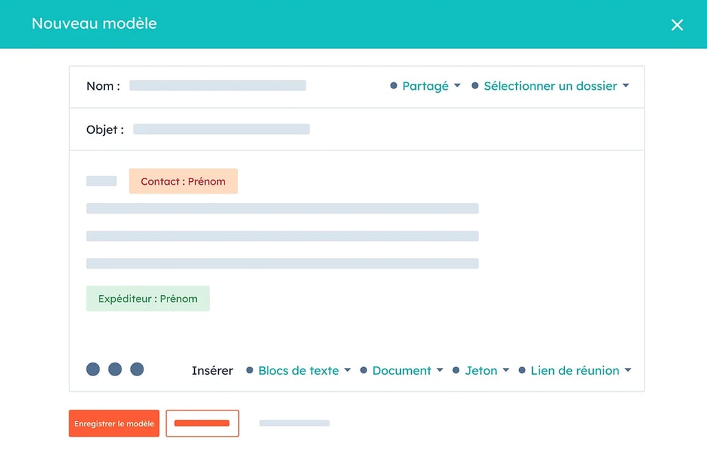 Exemple de modèle d'e-mails de HubSpot